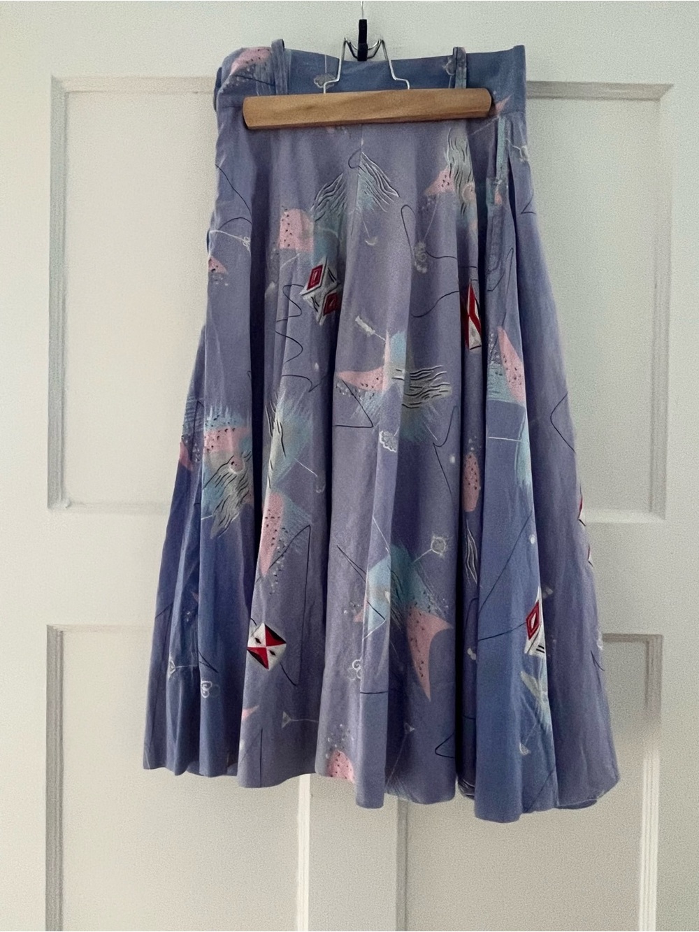 Vintage Lilac Atomic Midi Skirt